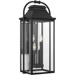 Wellsworth Outdoor Wall Sconce - Textured Black / Clear