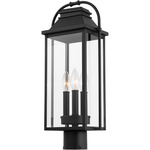 Wellsworth Post Light - Textured Black / Clear