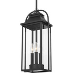 Wellsworth Outdoor Pendant - Textured Black / Clear