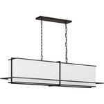 Dresden Linear Chandelier - Aged Iron / White Linen