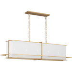 Dresden Linear Chandelier - Coastal Gild / White Linen