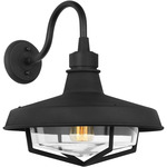 Hollis Outdoor Wall Sconce - Textured Black / Clear