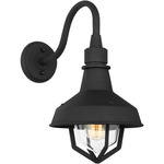 Hollis Outdoor Wall Sconce - Textured Black / Clear