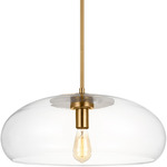 Largo Pendant - Burnished Brass / Clear
