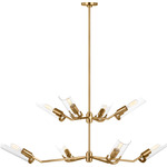 Mezzo Chandelier - Burnished Brass / Clear