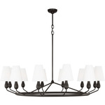 Ziba Chandelier - Aged Iron / White Linen