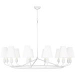 Ziba Chandelier - Matte White / White Linen