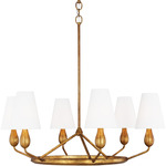 Ziba Chandelier - Antique Gild / White Linen