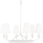 Ziba Chandelier - Matte White / White Linen