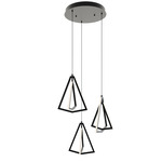 Gianna Round Multi Light Pendant - Black / Frosted