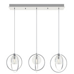 Jamie Linear Multi Light Pendant - Satin Nickel / Clear