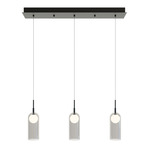 Kiran Linear Multi Light Pendant - Black / Smoke