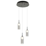 Kiran Round Multi Light Pendant - Black / Smoke