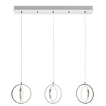 Lock Linear Multi Light Pendant - Satin Nickel / White