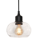 Laney Pendant - Black / Clear Seeded