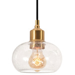 Laney Pendant - Vintage Gold Leaf / Clear Seeded