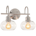 Laney Bathroom Vanity Light - Satin Nickel / Clear Seeded