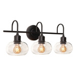 Laney Bathroom Vanity Light - Black / Clear Seeded