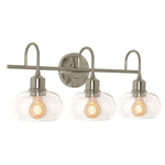 Laney Bathroom Vanity Light - Satin Nickel / Clear Seeded