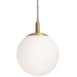 Loretto Pendant - Satin Brass / White