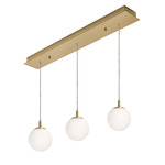 Loretto Linear Multi Light Pendant - Satin Brass / White