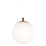 Loretto Pendant - Satin Brass / White