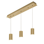 Tyke Linear Multi Light Pendant - Satin Brass