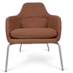 Asento Lounge Chair - Stainless Steel / Cognac