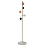 Hang-Up Button Coat Stand - White / Cognac