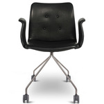 Primum Armchair with Castors - Stainless Steel / Black