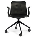 Primum Dynamic Swivel Armchair with Castors - Black / Black