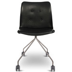 Primum Chair with Castors - Stainless Steel / Black