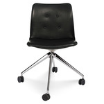 Primum Dynamic Swivel Chair with Castors - Polished Aluminum / Black
