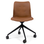 Primum Dynamic Swivel Chair with Castors - Black / Cognac