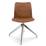 Primum Dynamic Swivel Chair - Polished Aluminum / Cognac