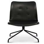 Primum Swivel Lounge Chair - Black / Black