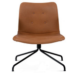 Primum Swivel Lounge Chair - Black / Cognac