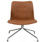 Primum Swivel Lounge Chair - Stainless Steel / Cognac