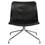 Primum Swivel Lounge Chair - Stainless Steel / Black