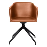 Since Swivel Chair w/ Return Base - Black / Cognac