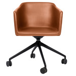 Since Swivel Chair w/ Return Base and Castors - Black / Cognac