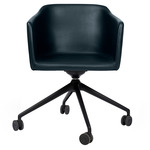 Since Swivel Chair w/ Return Base and Castors - Black / Black