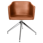 Since Swivel Chair - Polished Aluminum / Cognac