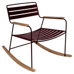 Surprising Teak Rocking Chair - Black Cherry / Natural Wood