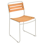 Surprising Teak Chair Set of 2 - Clay Grey / Natural Wood