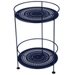 Guinguette Perforated Side Table - Deep Blue