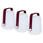 Balad Portable Mini Table Lamp Set of 3 - Black Cherry / White
