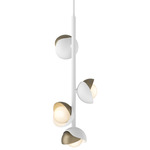Brooklyn Vertical Pendant - White / Soft Gold