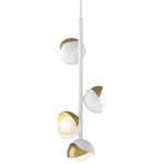 Brooklyn Vertical Pendant - White / Modern Brass