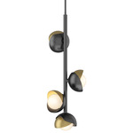 Brooklyn Vertical Pendant - Ink / Modern Brass